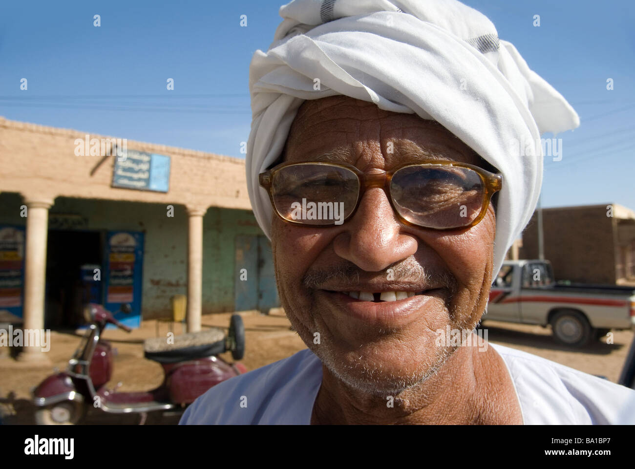 Merowe is a typically dusty Sudanese desert town Stock Photo