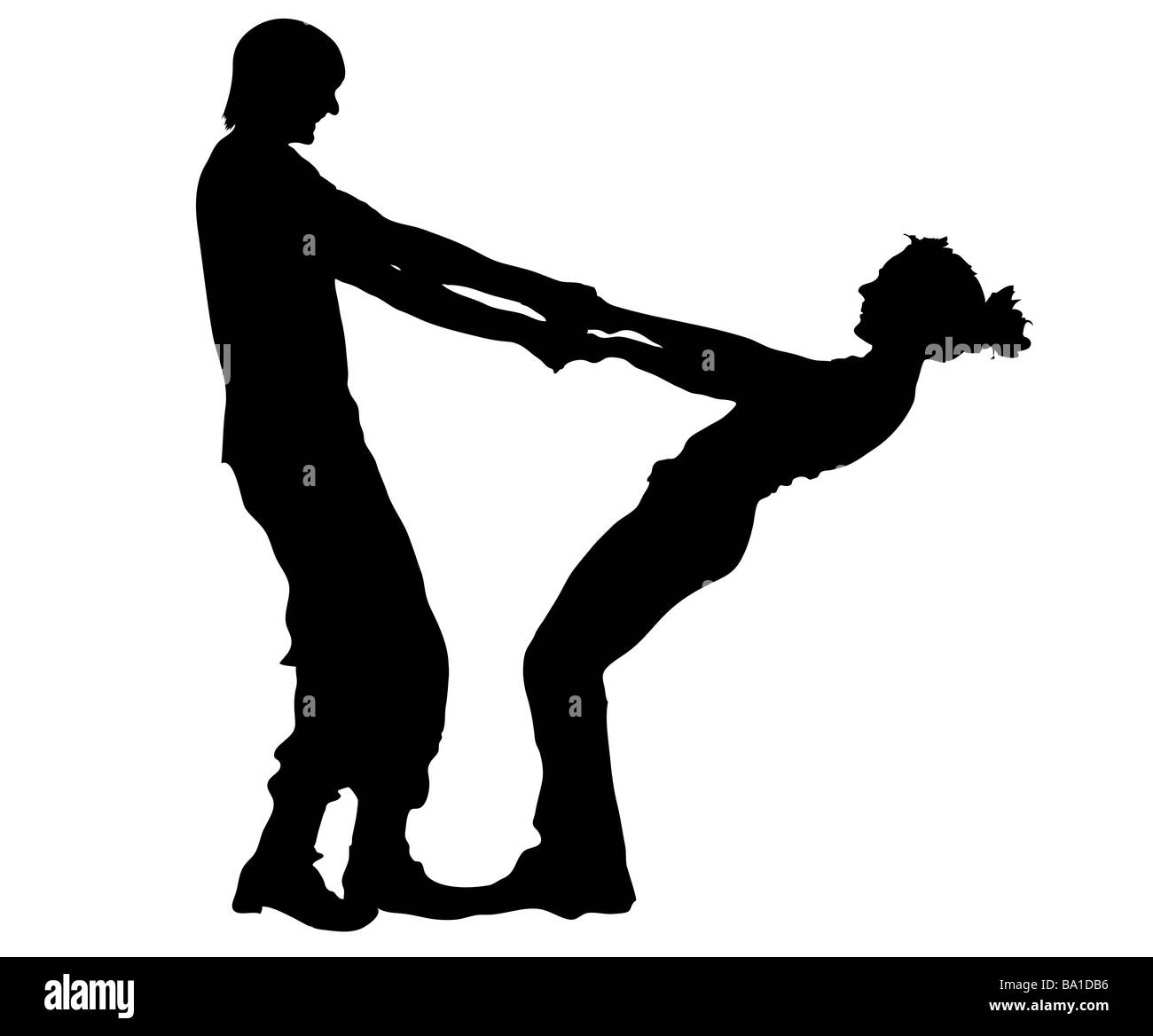vector couple with hands Stock Photo