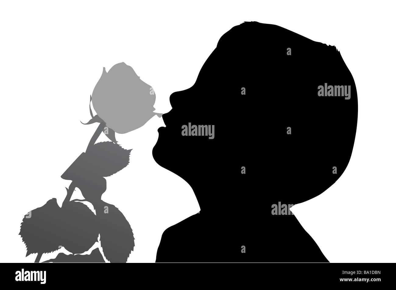 vector boy with rose Stock Photo - Alamy