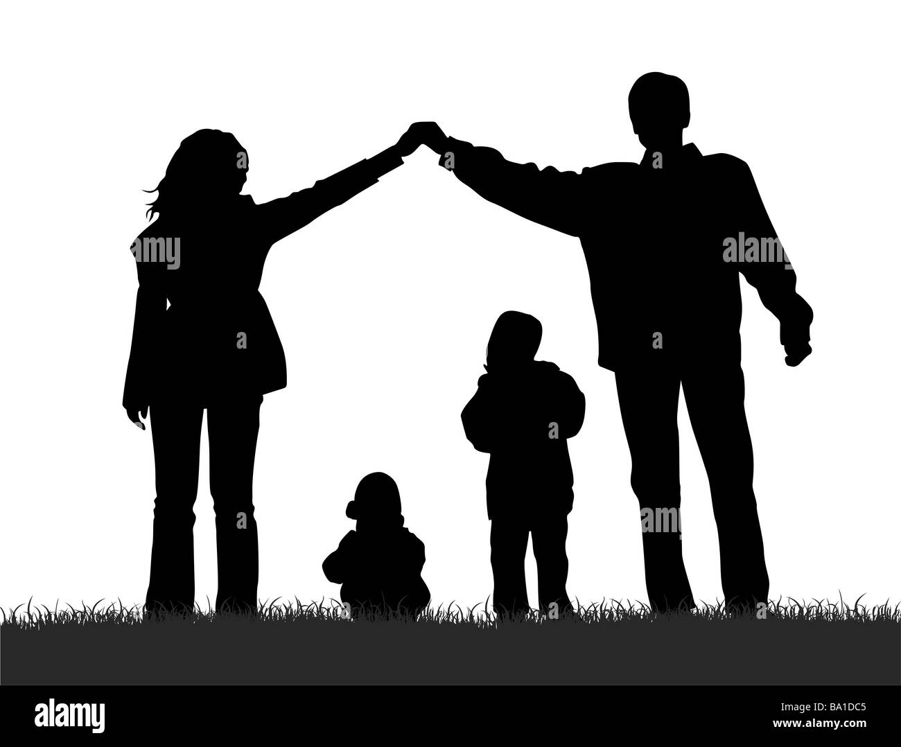 vector silhouette family house Stock Photo - Alamy