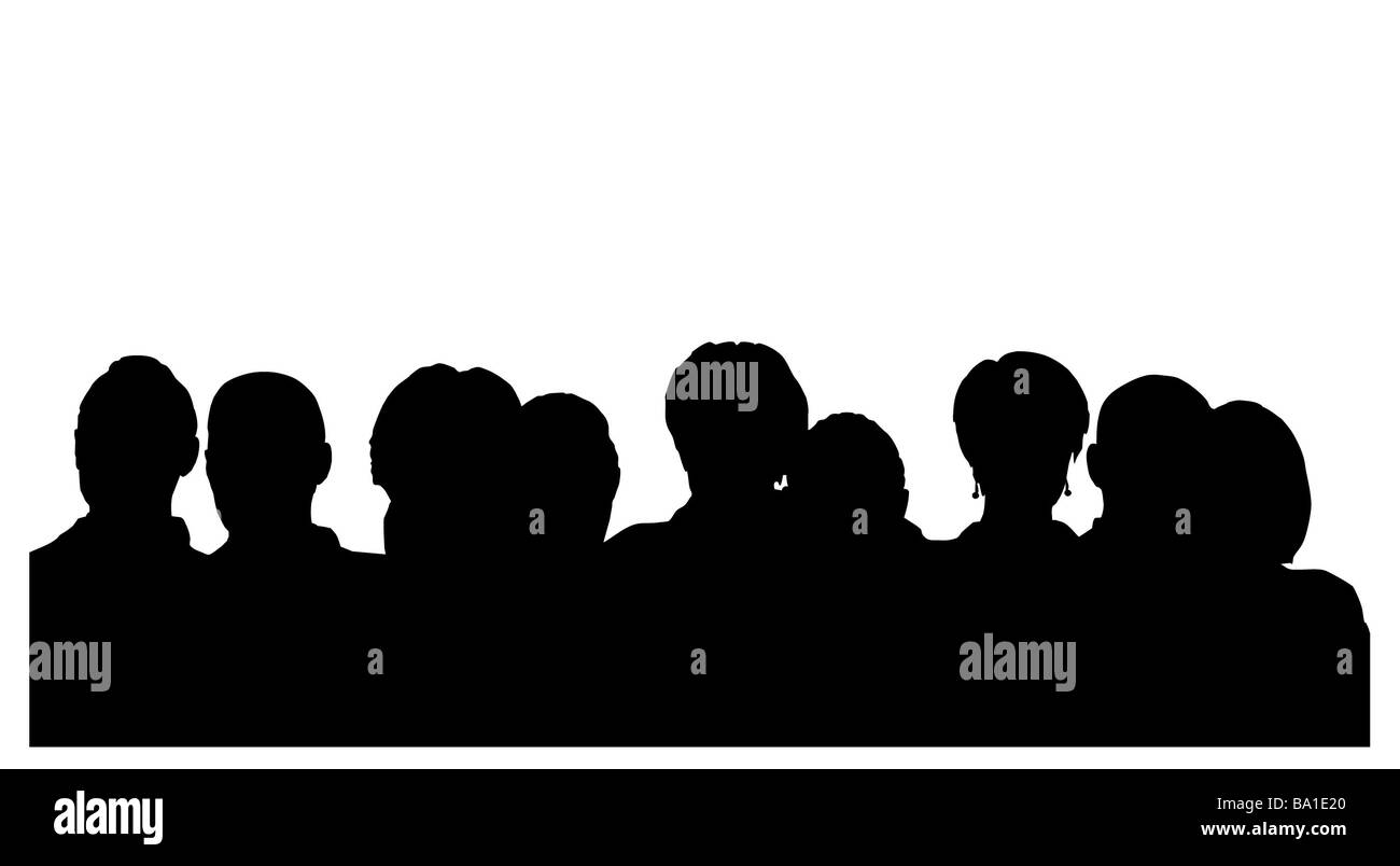 people heads silhouette Stock Photo