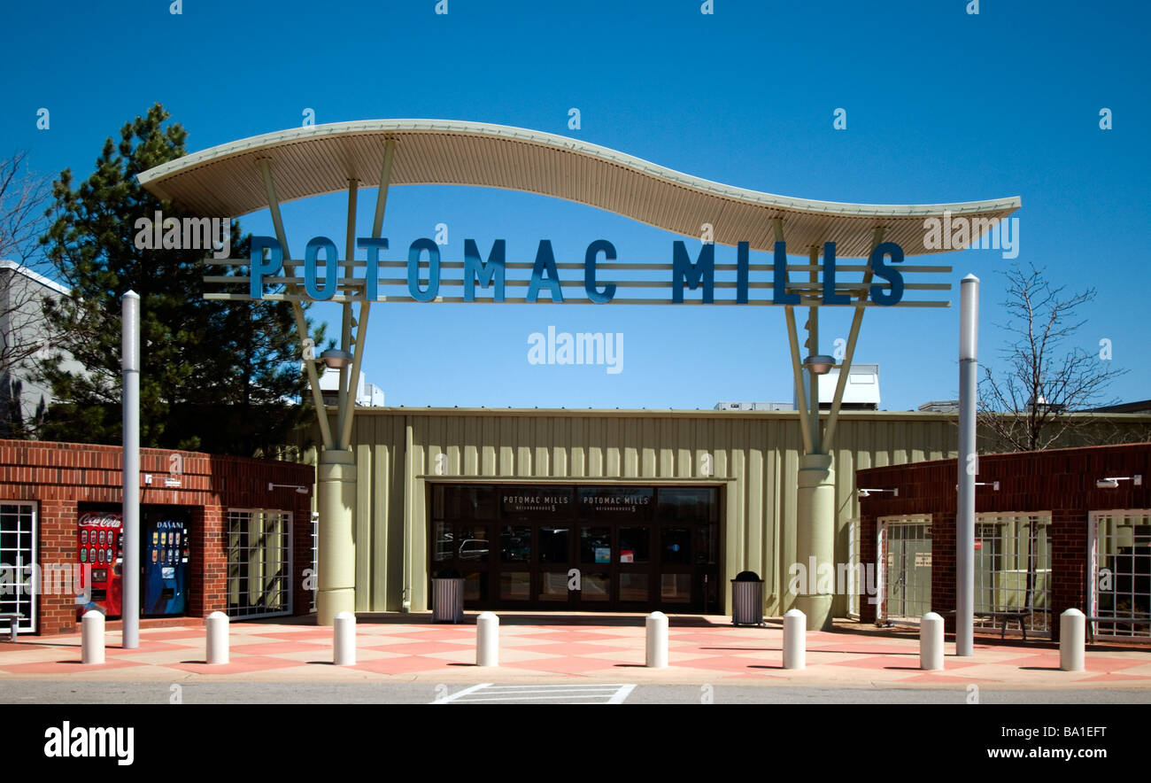 Rear entrance of the Potomac Mills Mall in Prince William County Virginia Stock Photo