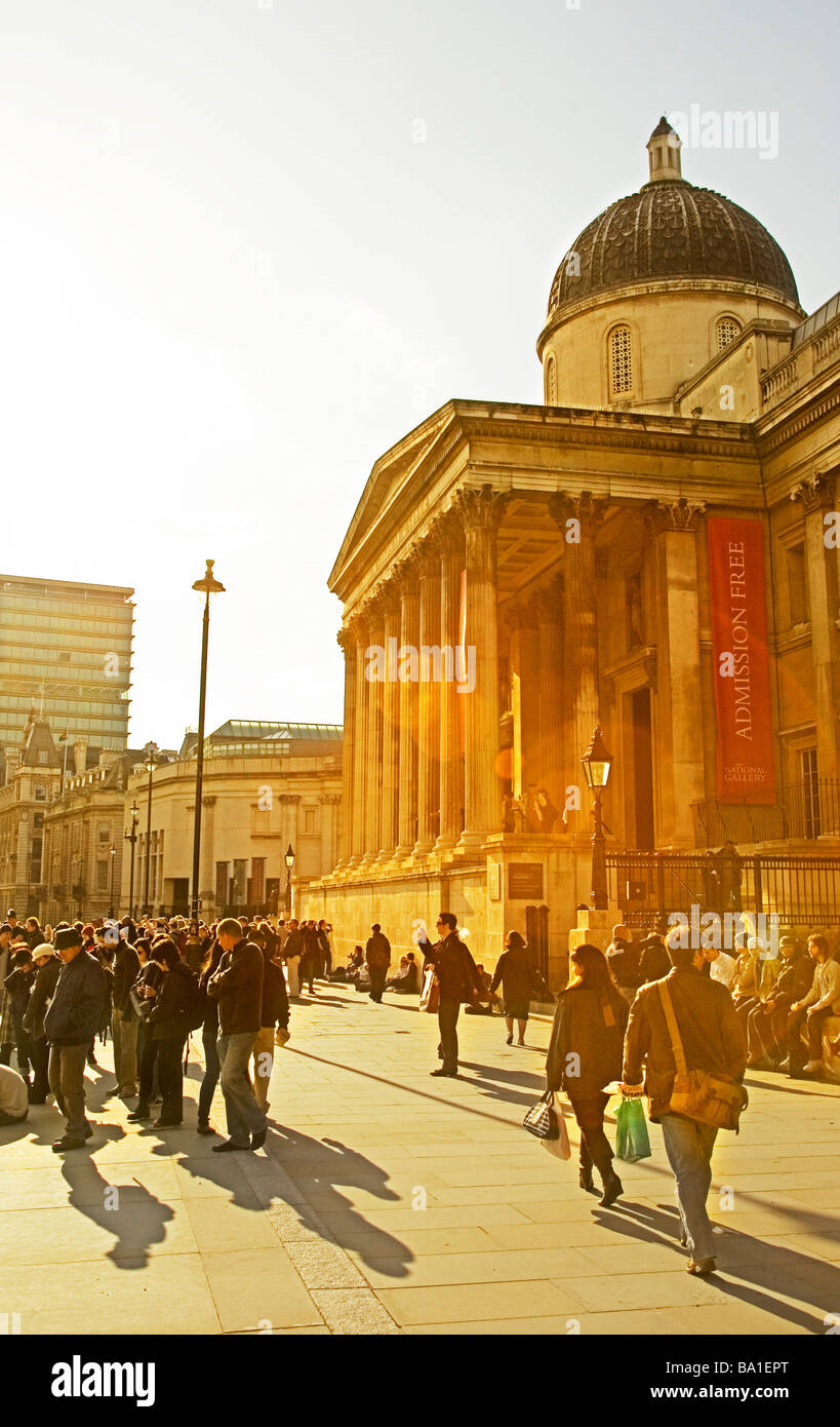 The National Gallery in Trafalgar Square, London Stock Photo