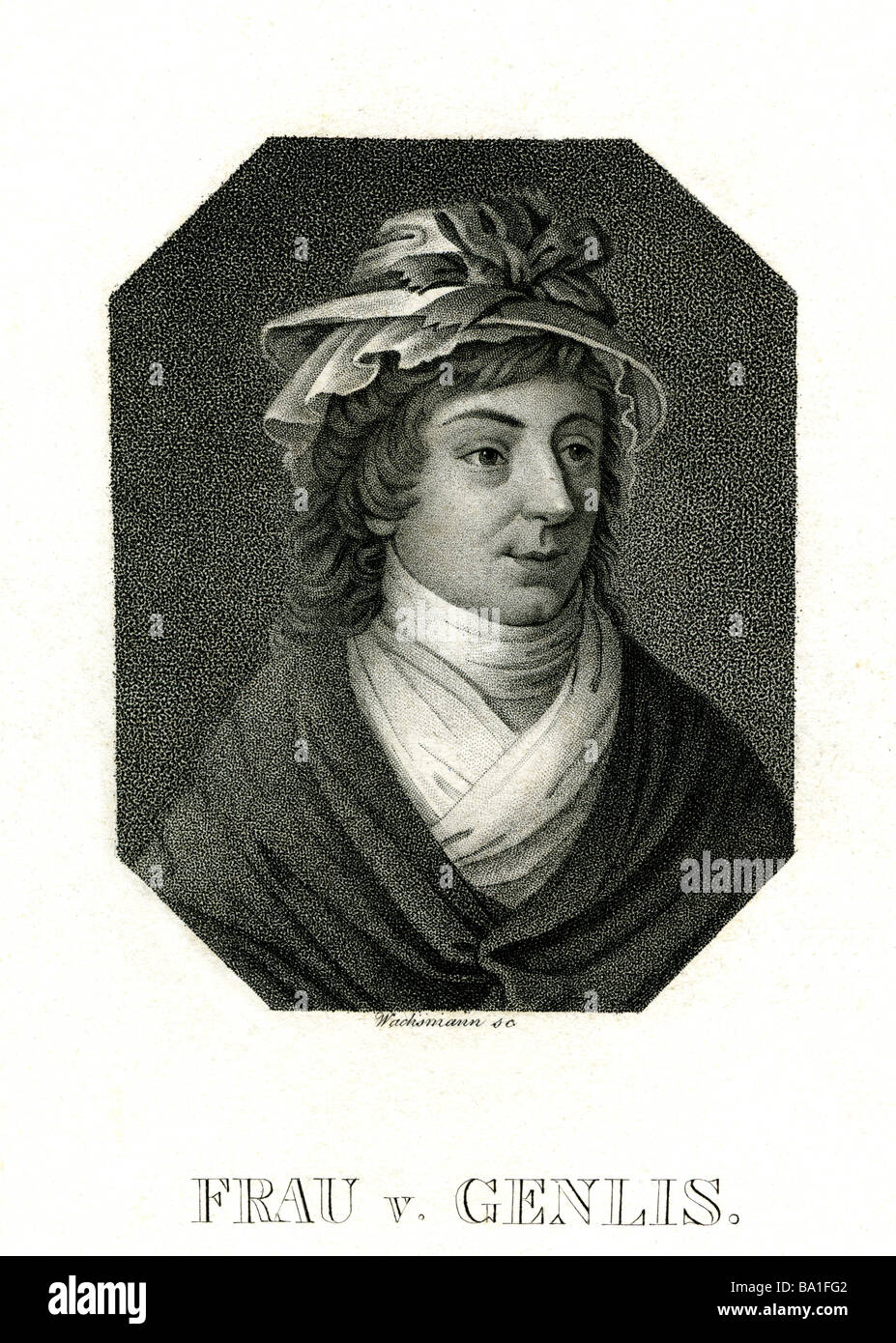 Genlis, Stephanie-Felicite Ducrest de Saint-Aubin, Comtesse de, 25.1.1746 - 31.12.1830, French writer, portrait, steel engraving Stock Photo