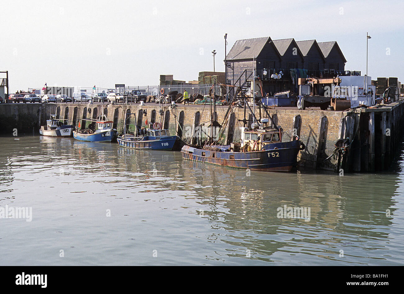 Whitstable, North Kent, small fishing boats in harbour Stock Photo - Alamy