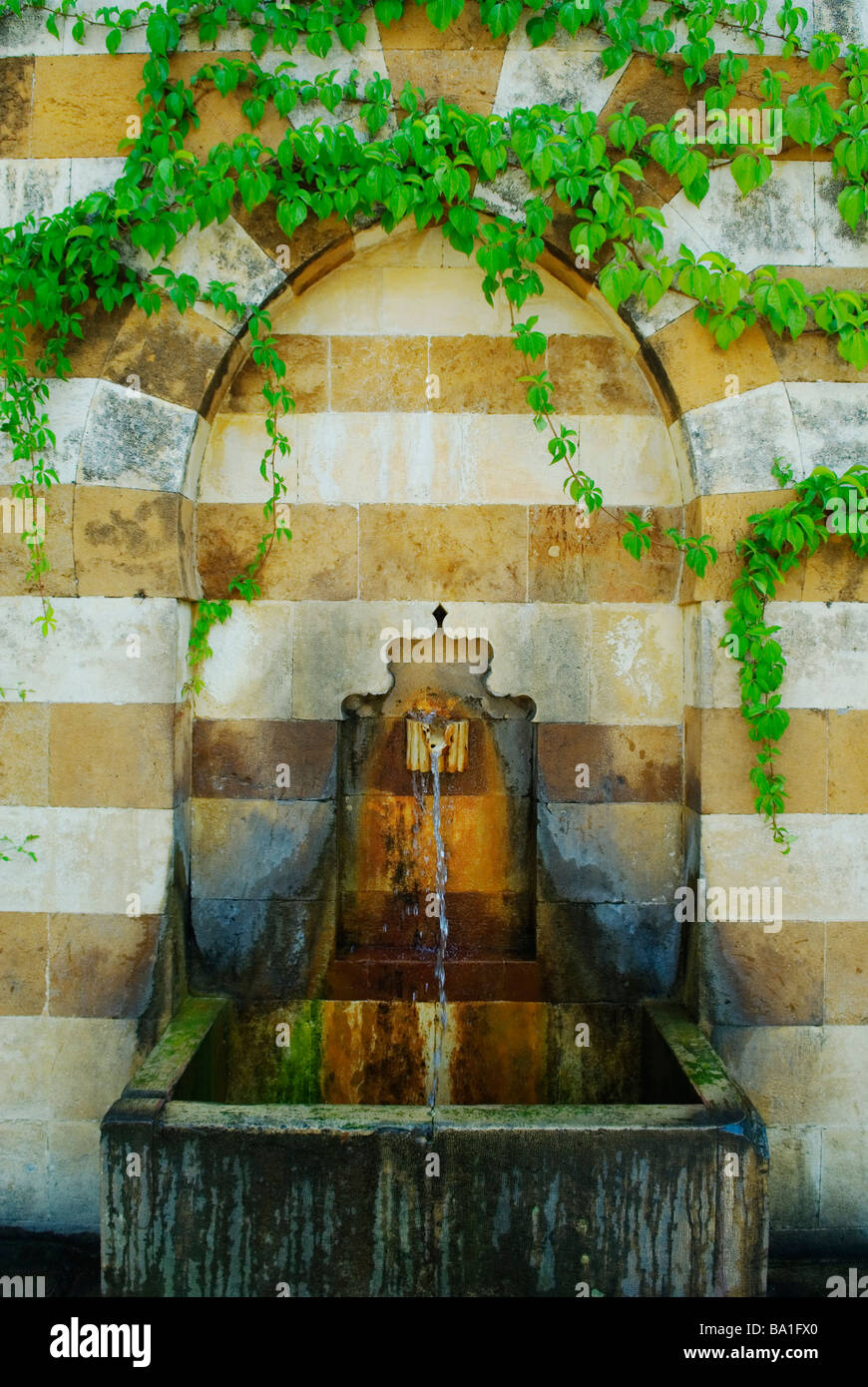 Drinking water feature Beit El Deen Lebanon Middle East Asia Stock Photo