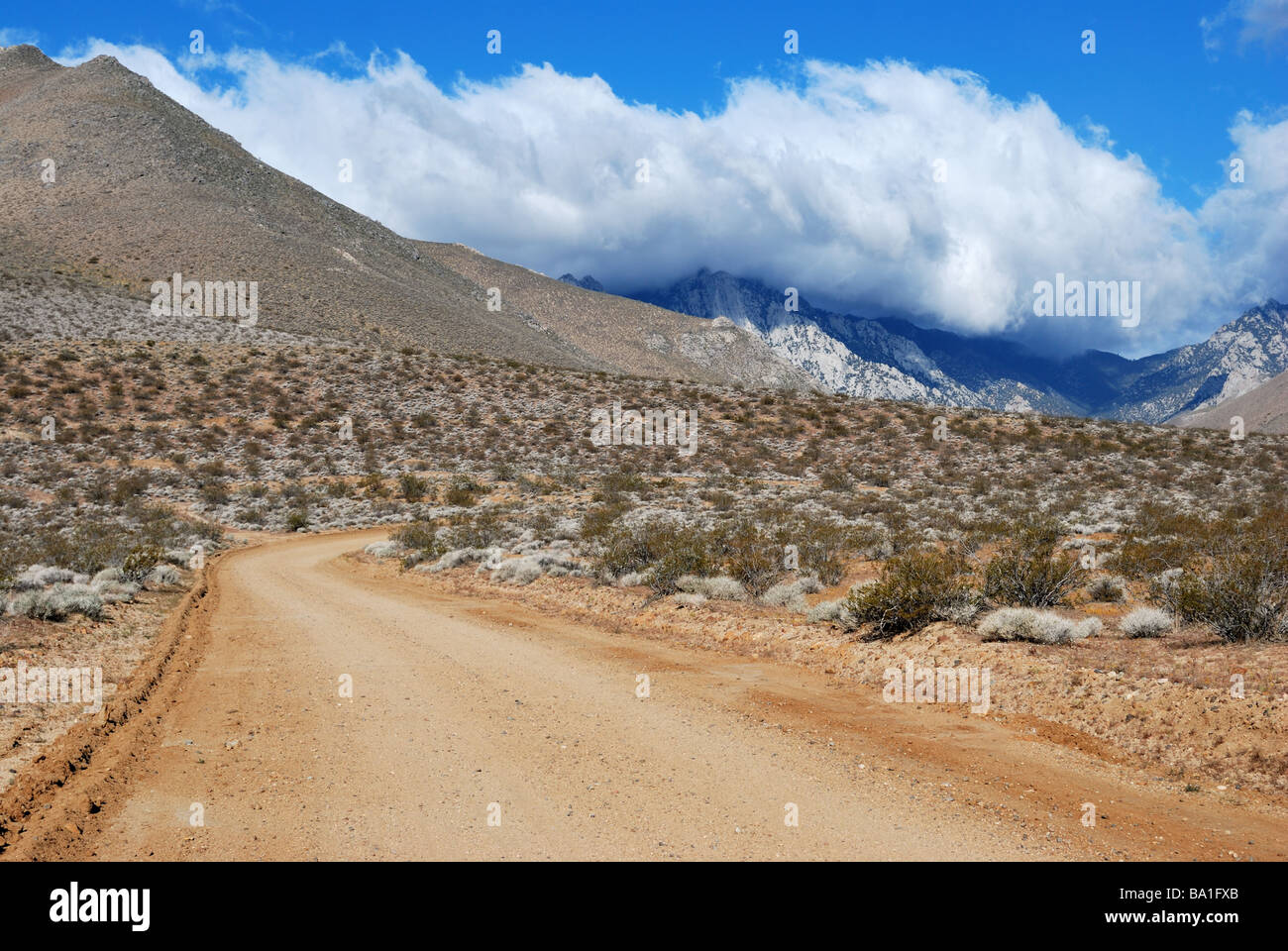 Eastern slope of the Sierra Nevada in California near Mojave and highway 14 Stock Photo