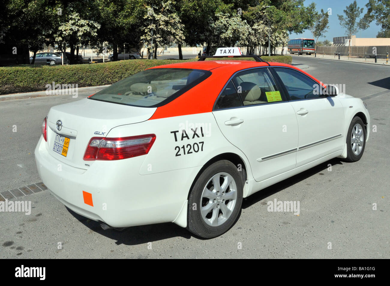 Taxi cab car waiting at Manama Bahrain Persian Gulf MIddle East Asia Stock Photo