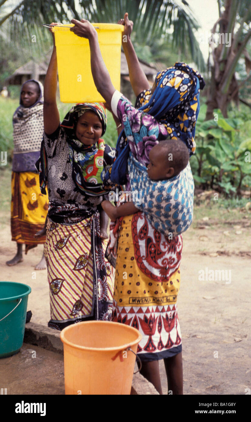 Kenya. Fetching water from a water pump in Kwale Swedish development ...