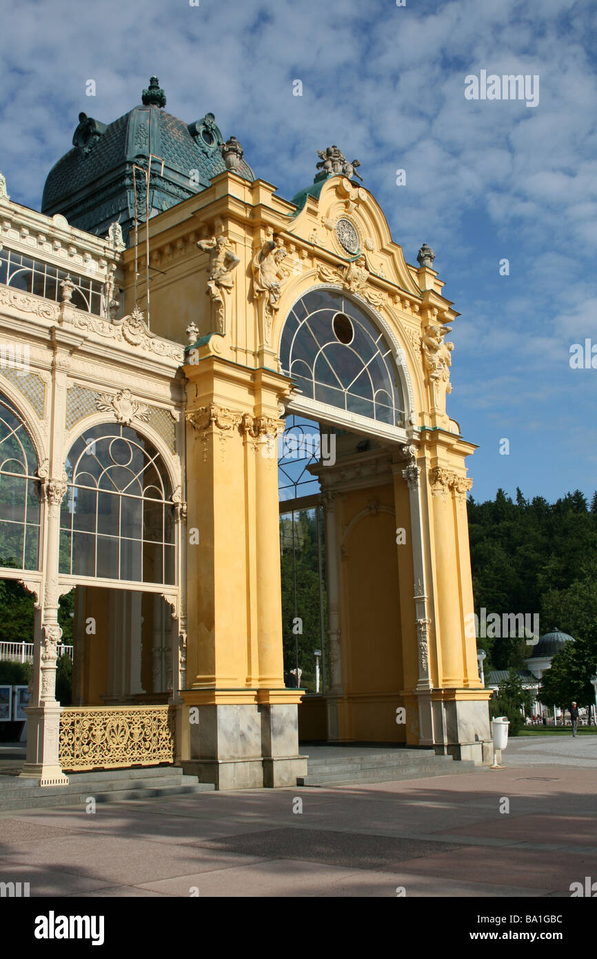 Fragment of Spring water Colonnade in Marianske Lazne aka Marienbad ...