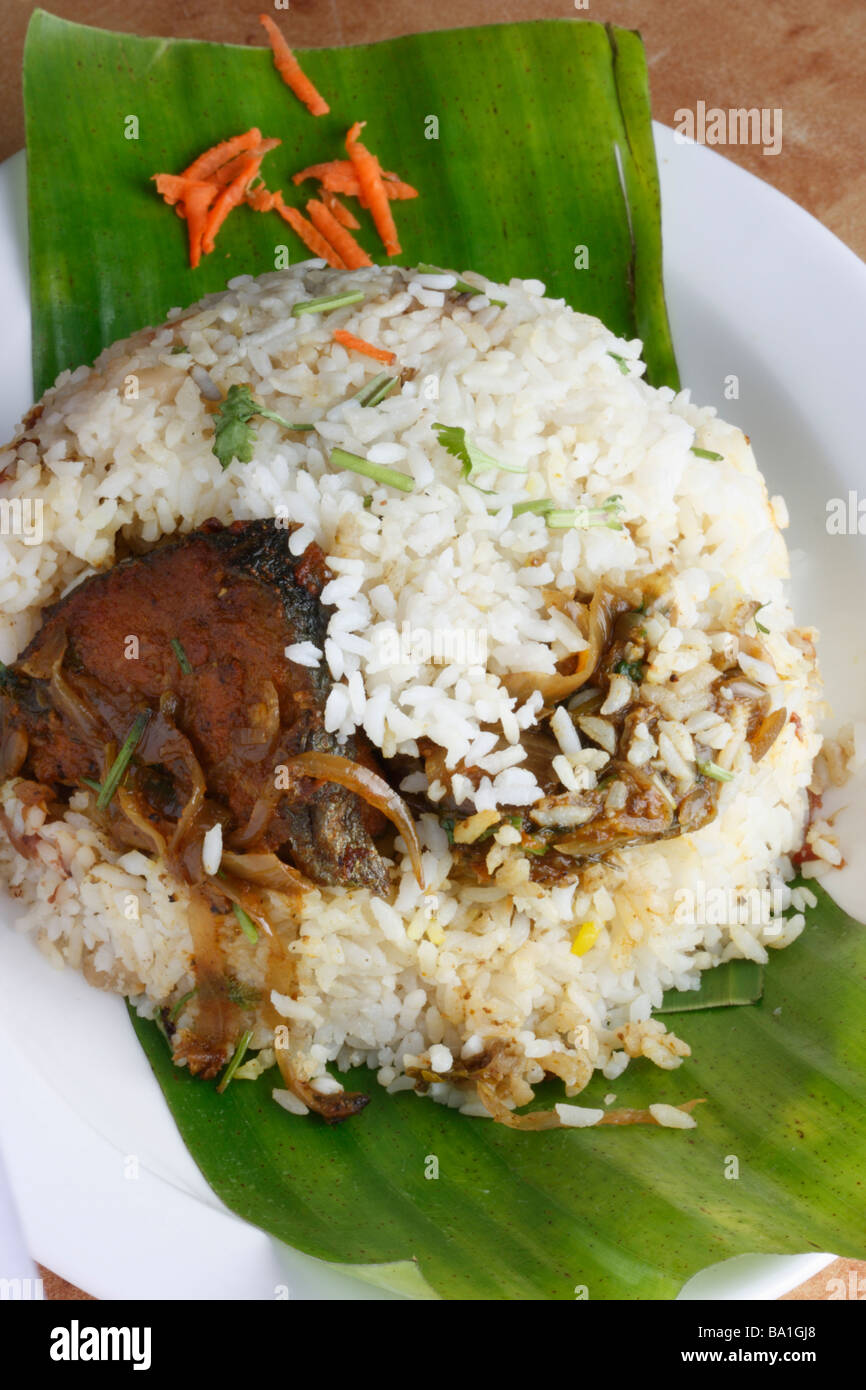 Prawn Biryani is a rich rice dish, cooked with fresh prawns Stock Photo