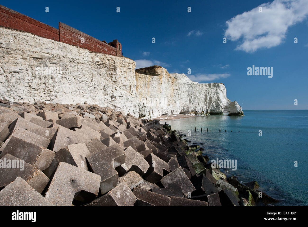 White Cliffs at Seaford Head, East Sussex, UK Stock Photo