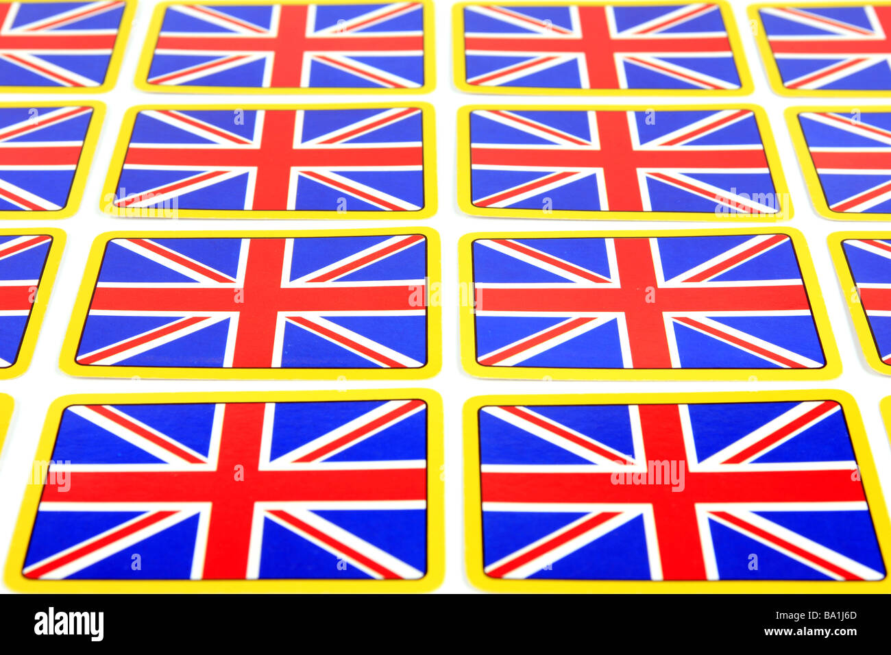 Playing cards with the British Union Jack flag on the back Stock Photo