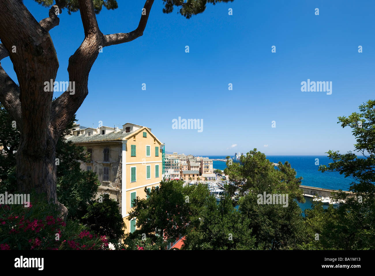 View over Vieux Port from Citadelle, Terra Nova, Bastia, Corsica, France Stock Photo