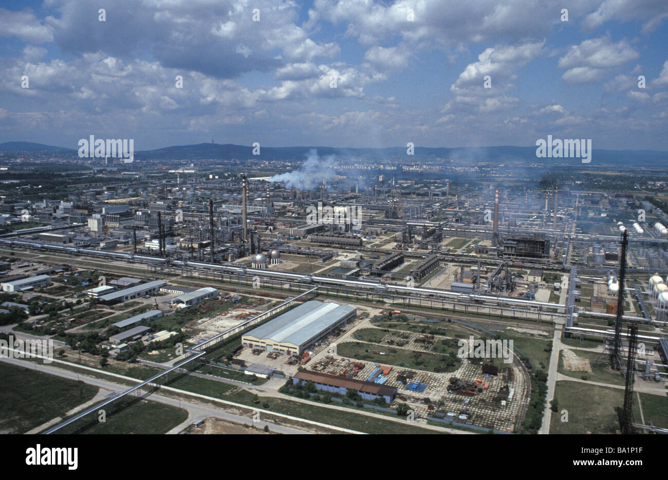 Slovnaft oil refinery on the outskirts of Bratislava Slovakia Stock Photo