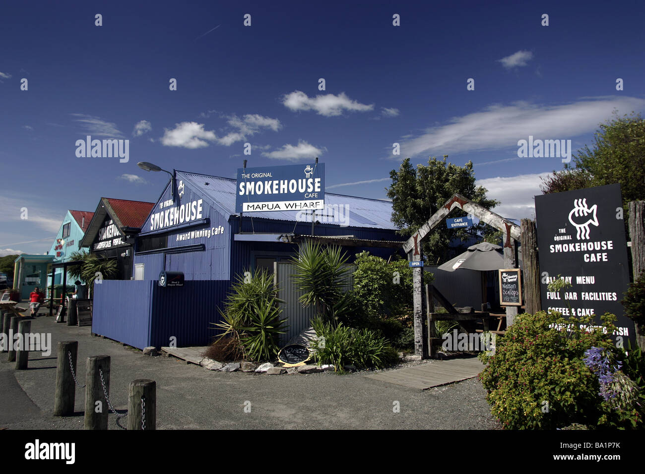 The Smokehouse cafe at Mapua, Nelson, New Zealand Stock Photo Alamy
