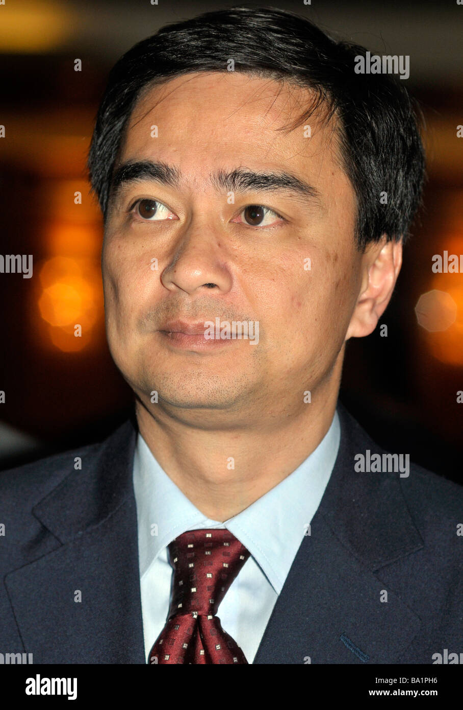 Thailand's Prime Minister Abhisit Vejjajiva Stock Photo