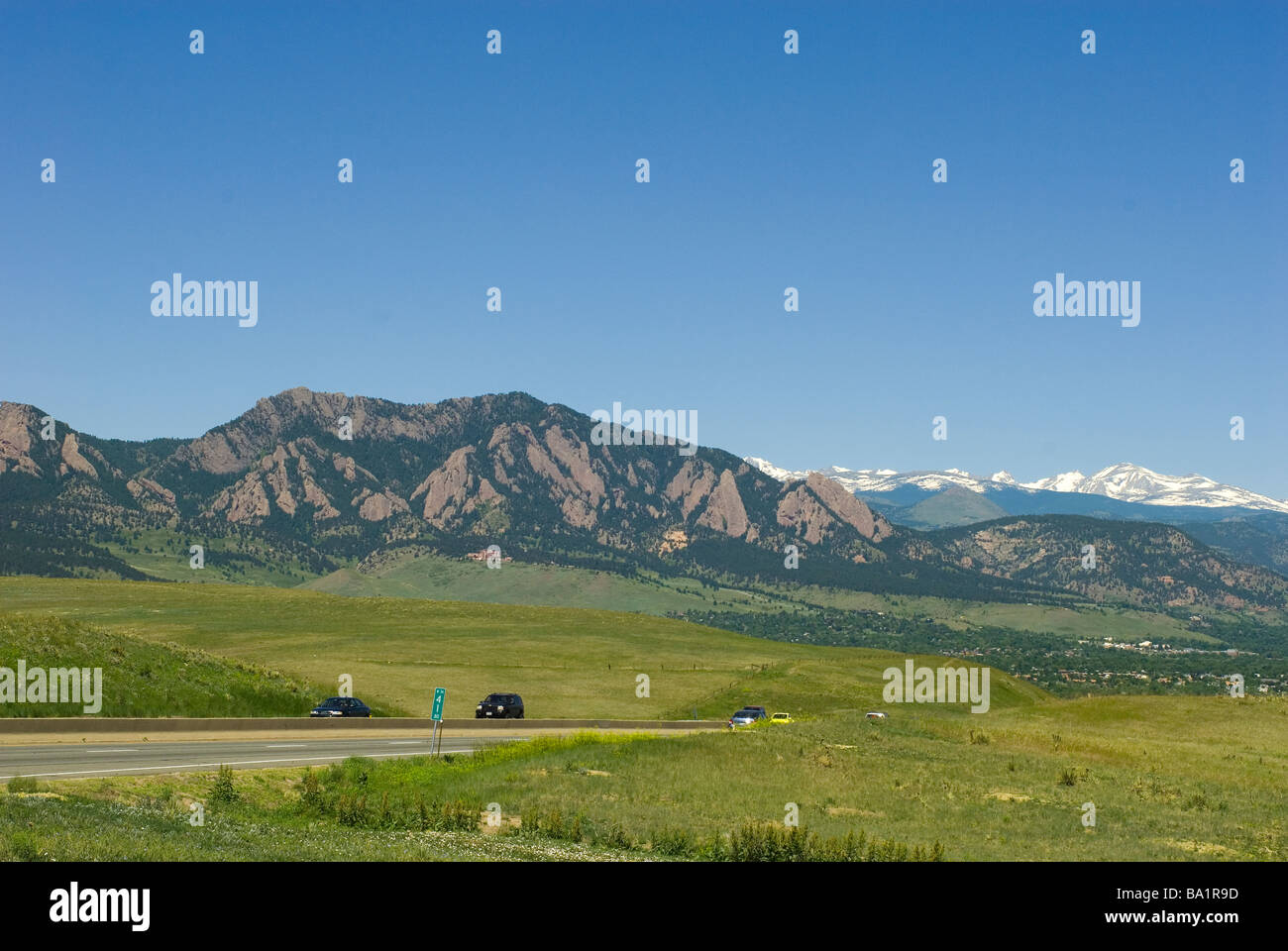 Highway near Boulder Colorado Stock Photo