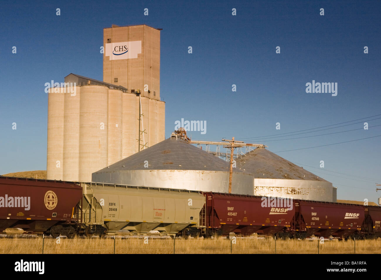 Grain elevator on the prairie in the northern Montana city of Shelby