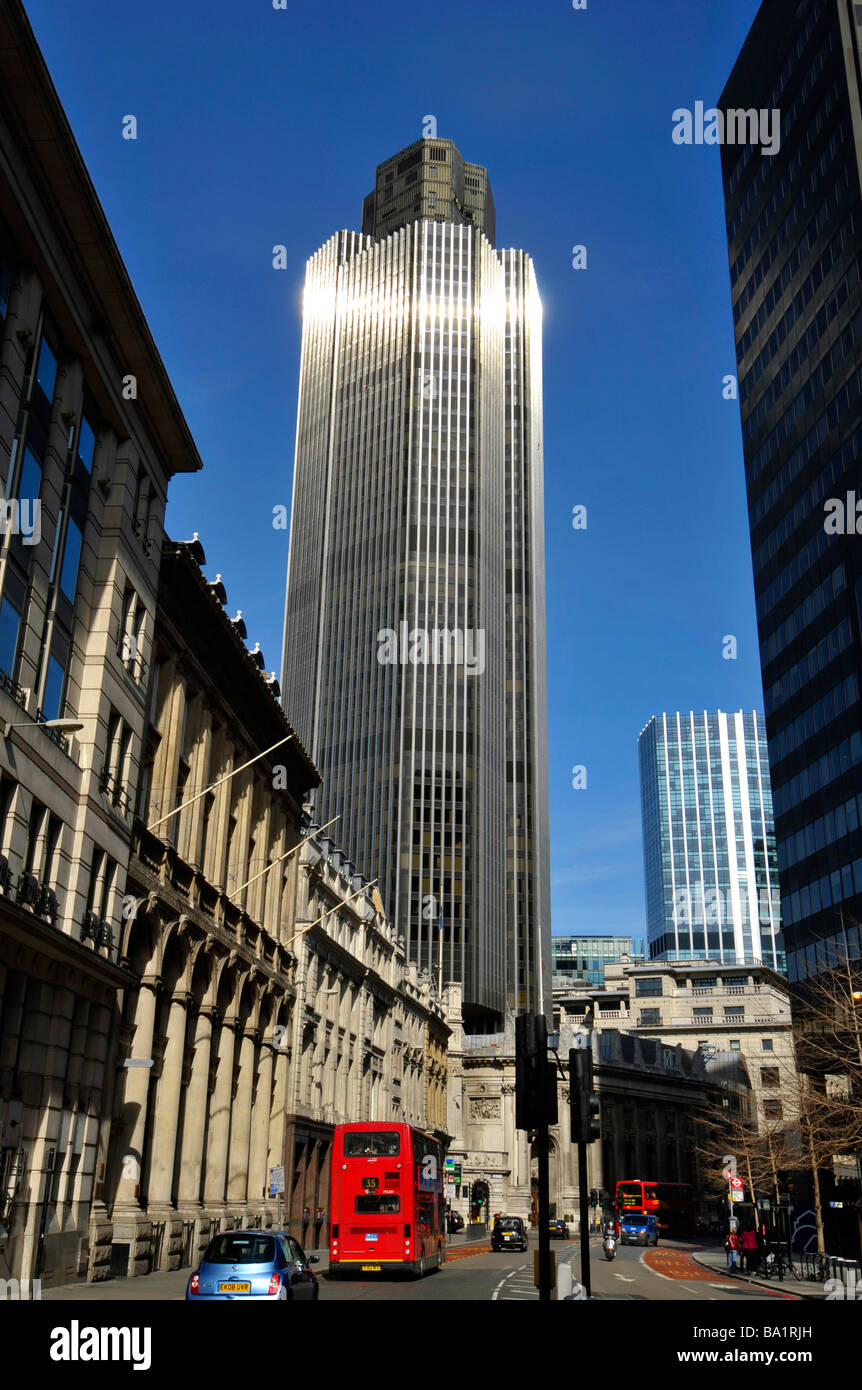 The 'NatWest Tower' or Tower 42 in The City of London, Britain, UK banking district Stock Photo