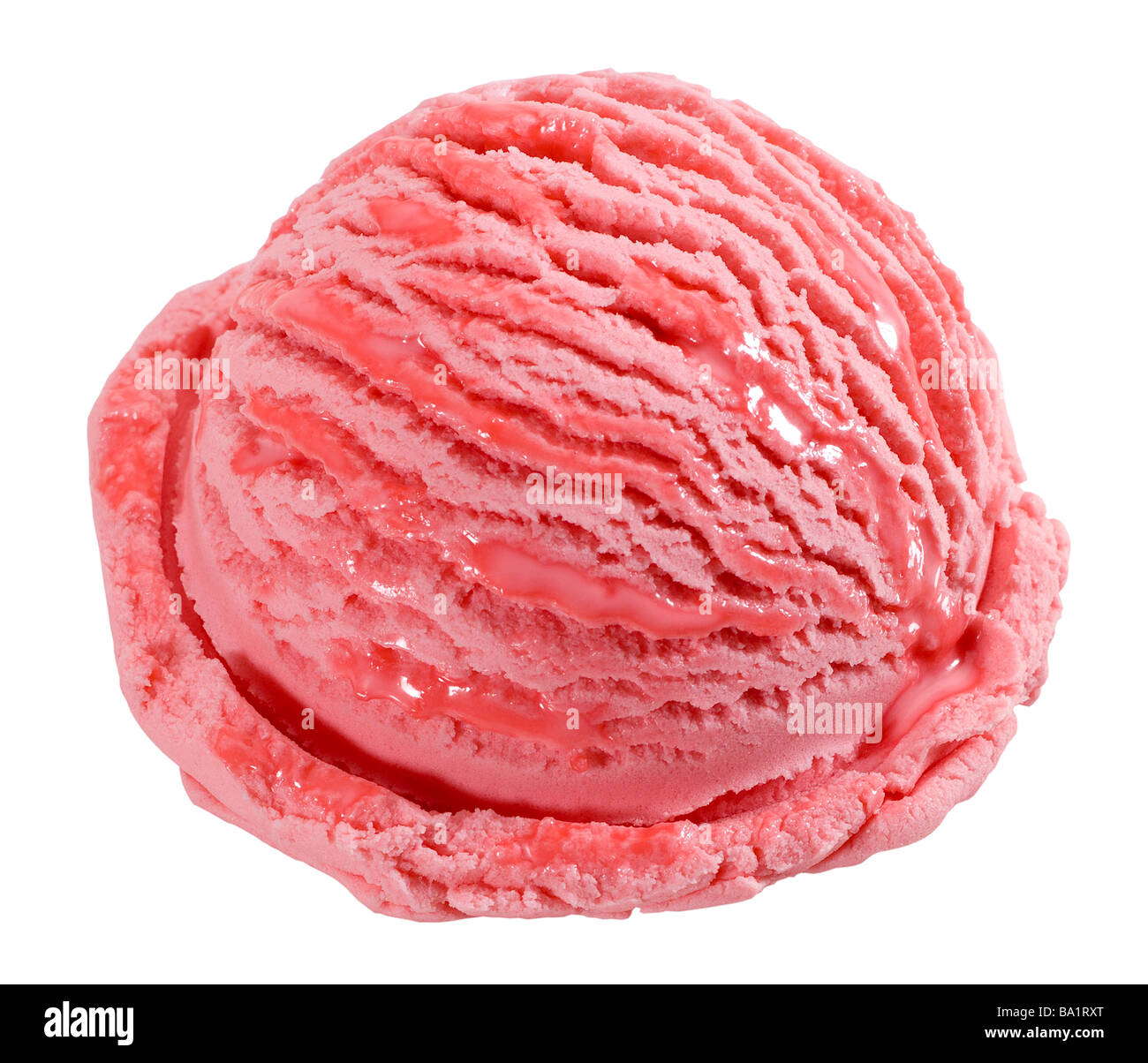 Strawberry ice cream ball(+clipping path Stock Photo Alamy