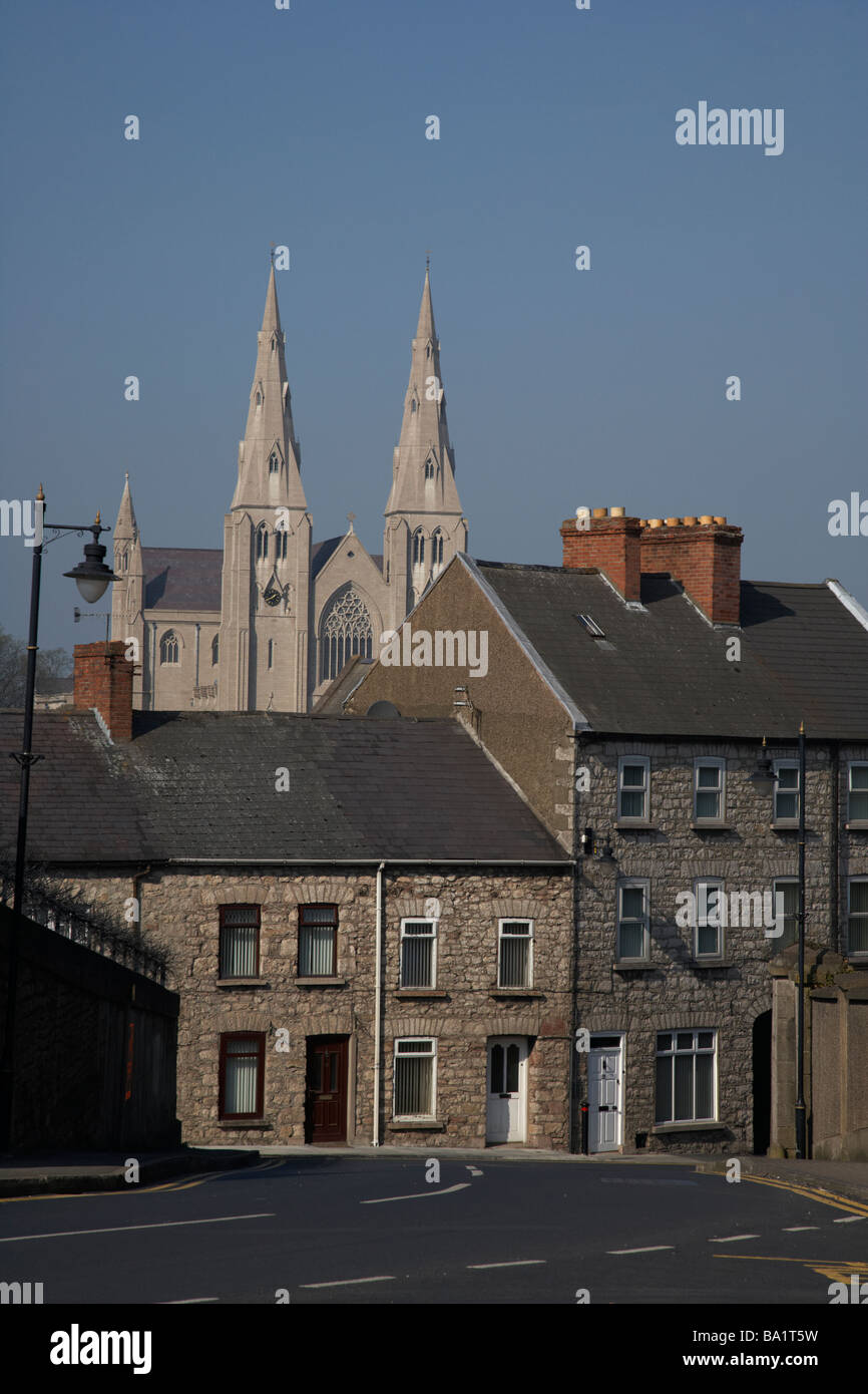looking towards St Patricks Roman Catholic cathedral through streets