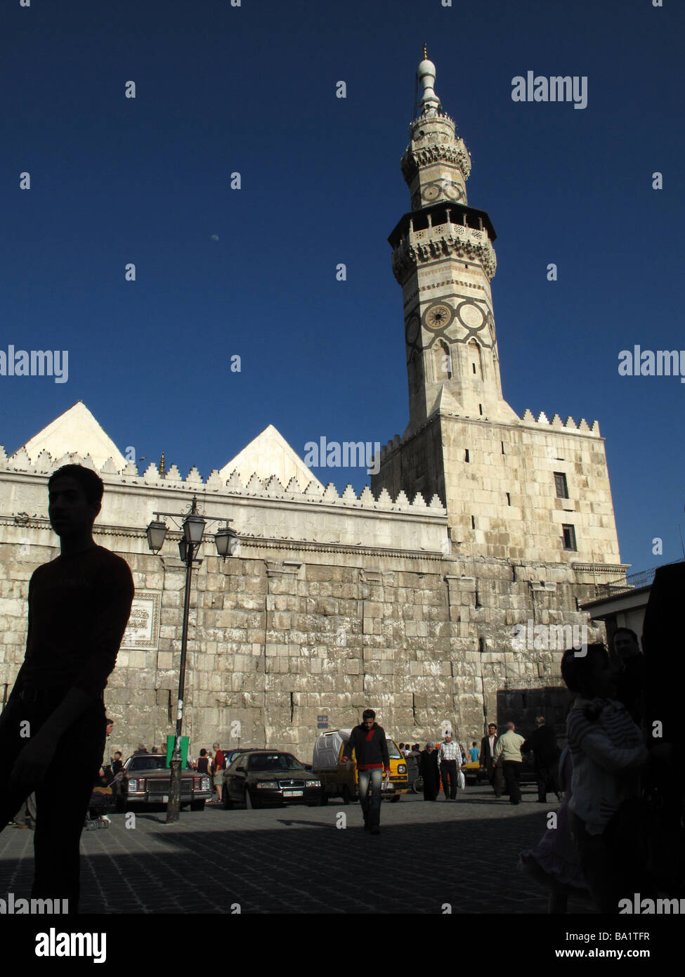 Great Umayyad or Omayyad Mosque Damascus SYRIA Gran Mezquita Omeya Damasco SIRIA minaret alminar minarete Stock Photo