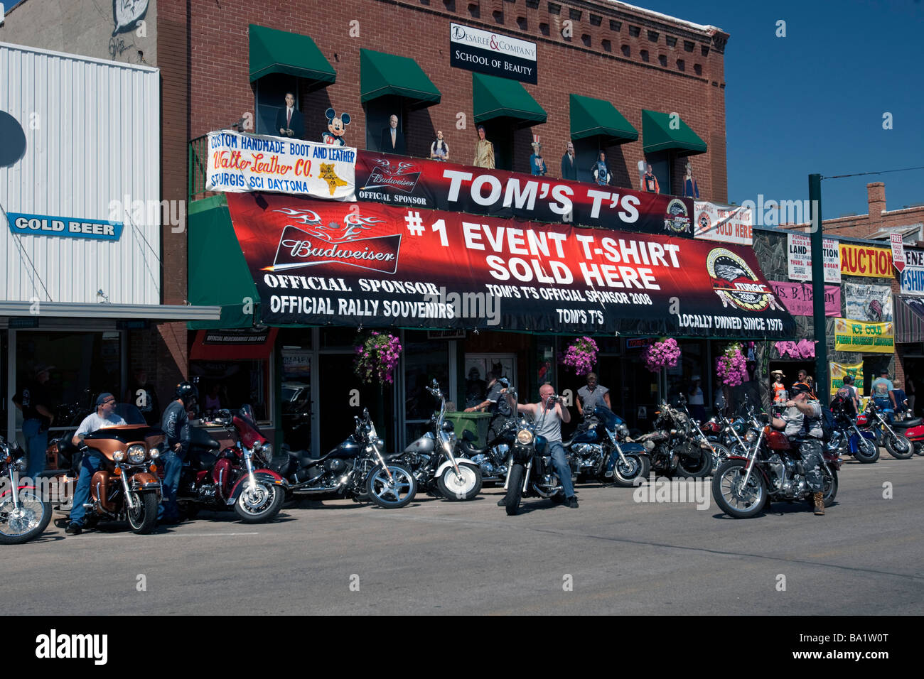 Tom s T s large store main street annual Sturgis Motorcycle Rally South Dakota USA Stock Photo
