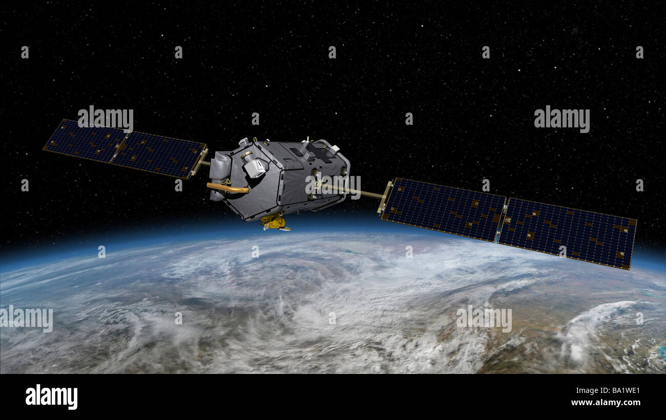 This is an artist’s concept of the Orbiting Carbon Observatory. Stock Photo