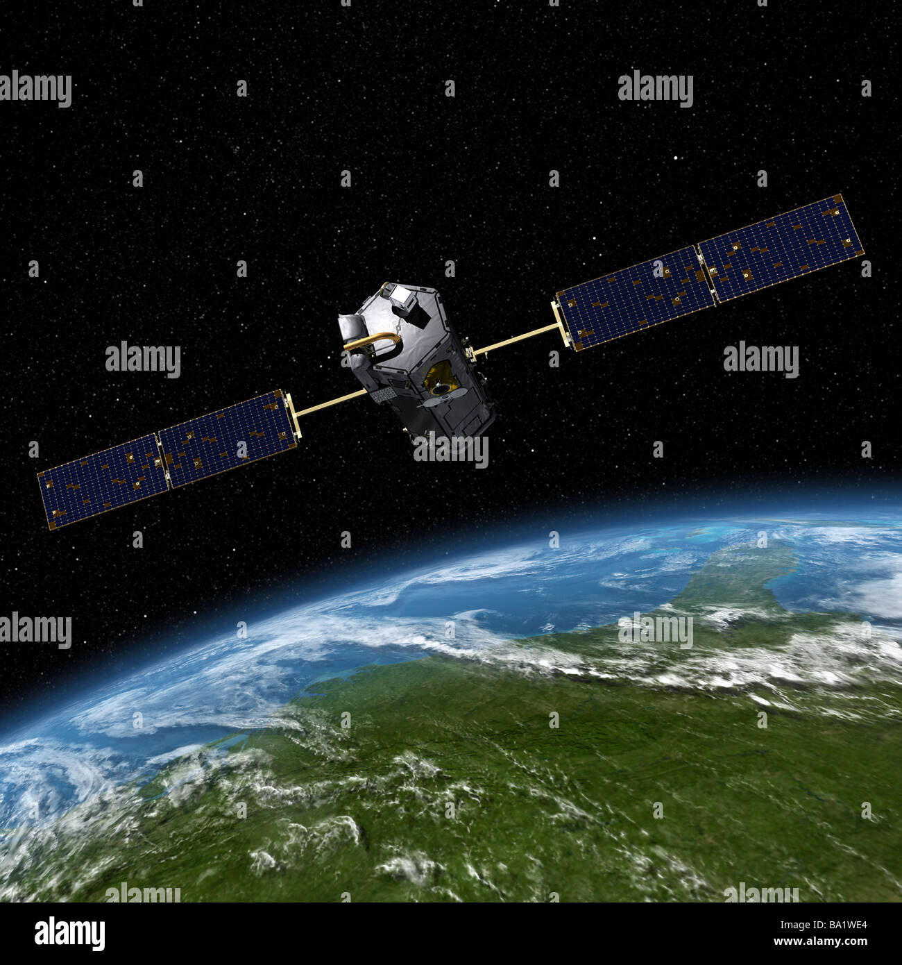 This is an artist’s concept of the Orbiting Carbon Observatory. Stock Photo