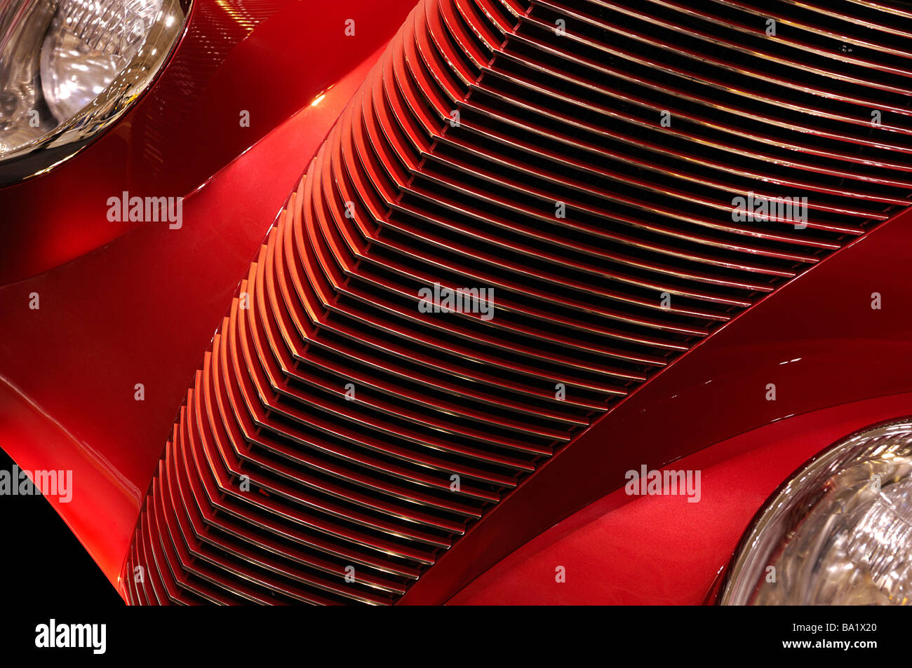 Red classic car details Stock Photo