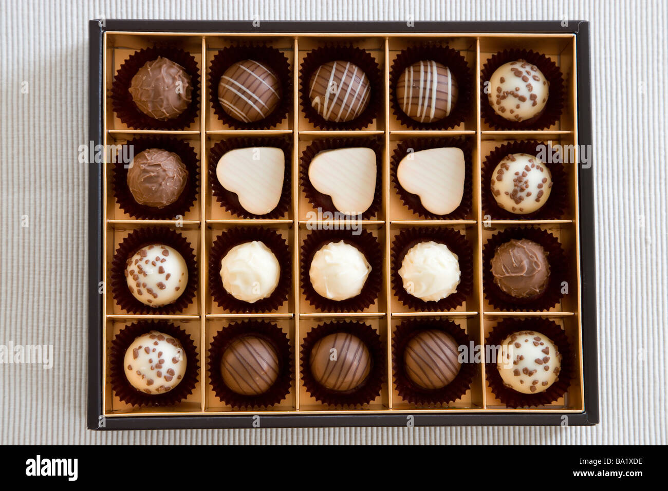 Chocolates Variety in Box Stock Photo Alamy
