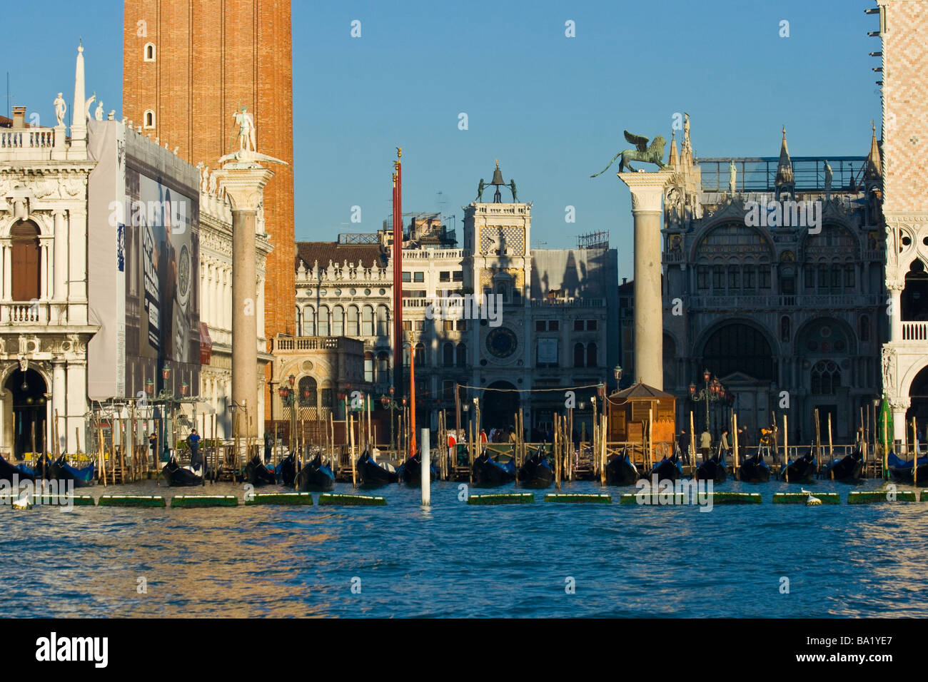 Piazza San Marco as seen from the Grand Canal in Venice Italy Stock Photo