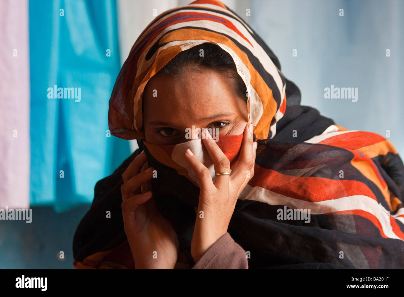 Mauritanian Woman in Chinguetti Mauritania Stock Photo