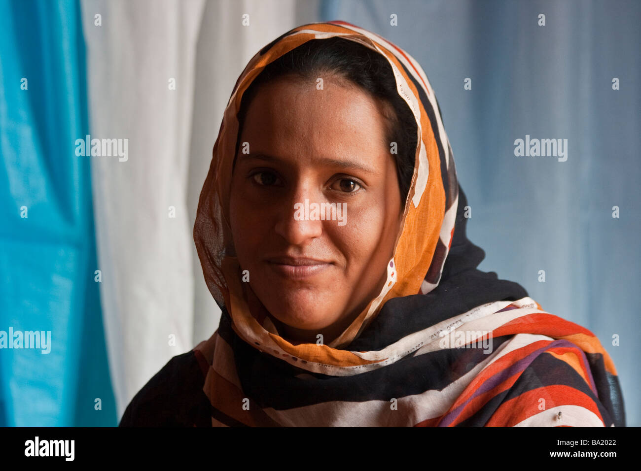 Mauritanian Woman in Chinguetti Mauritania Stock Photo