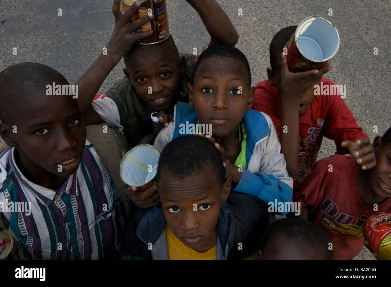 Talibes Begging in St Louis in Senegal West Africa Stock Photo