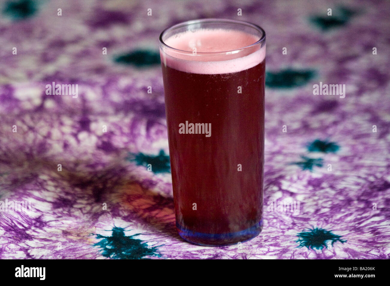 Glass Of Fresh Bissap Juice In St Louis Senegal Stock Photo Alamy