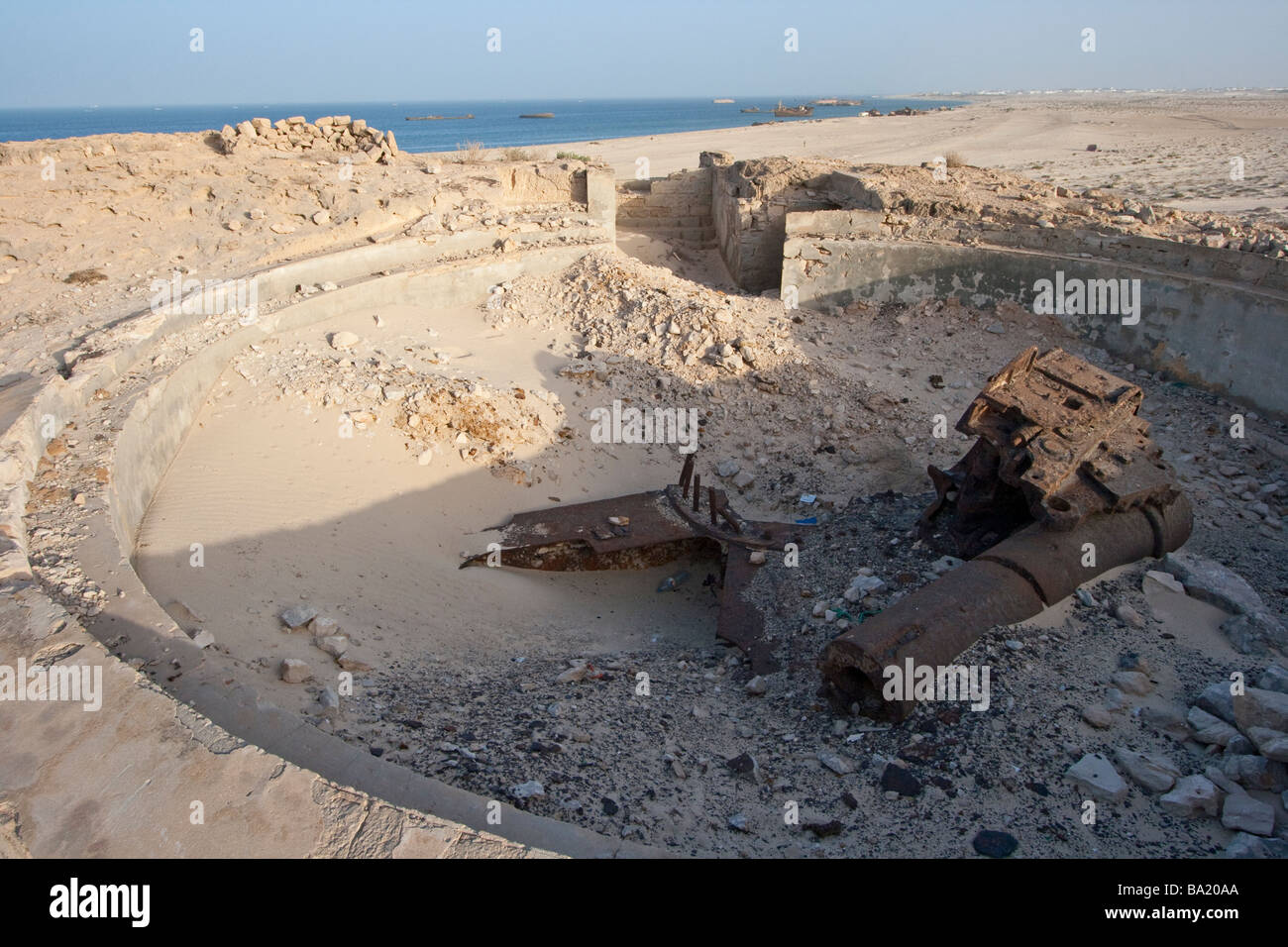 French Colonial Gun Emplacement in Nouadhibou Mauritania Stock Photo