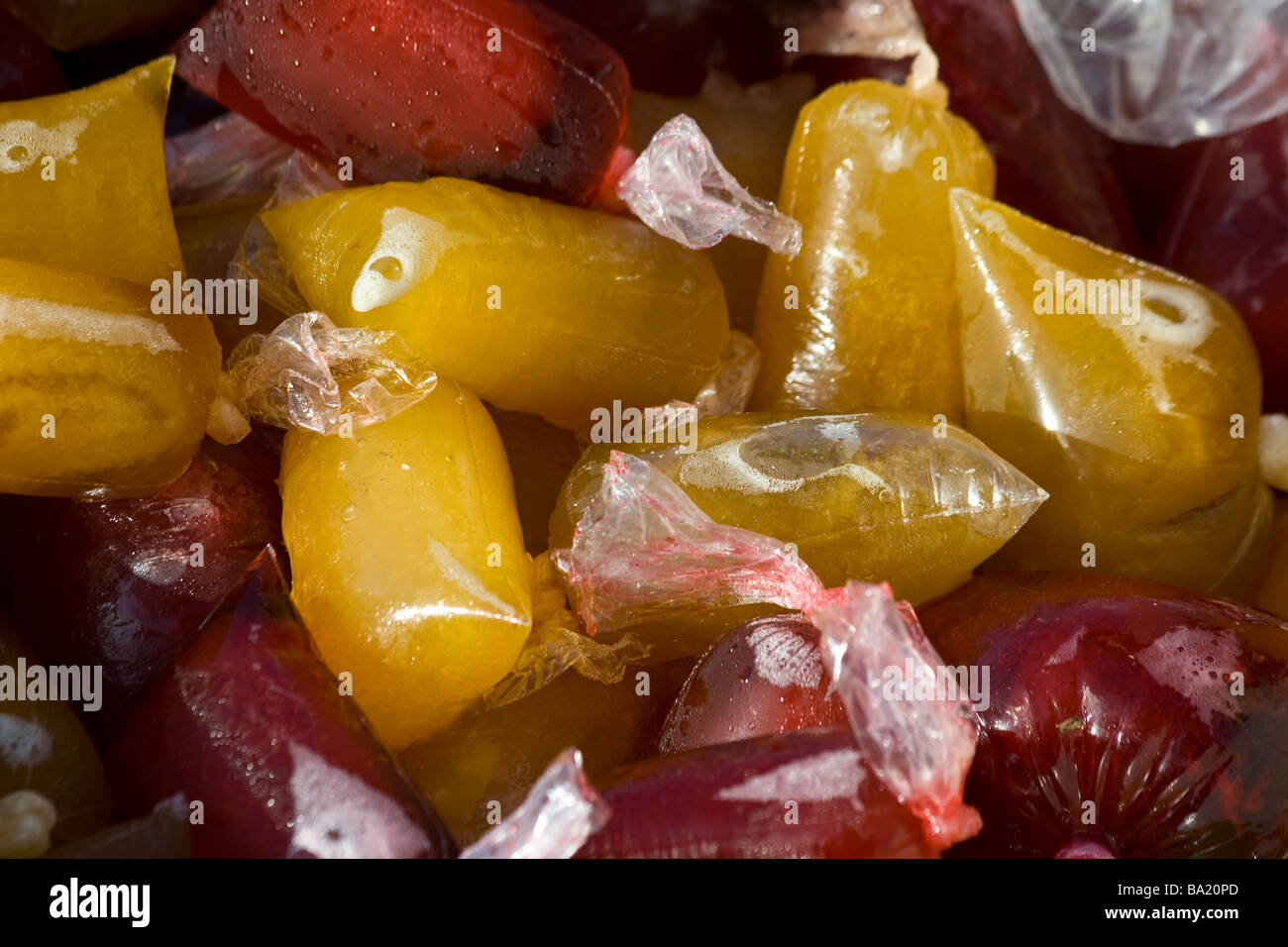 Frozen Bissap and Bouye Juice in Mopti Mali Stock Photo