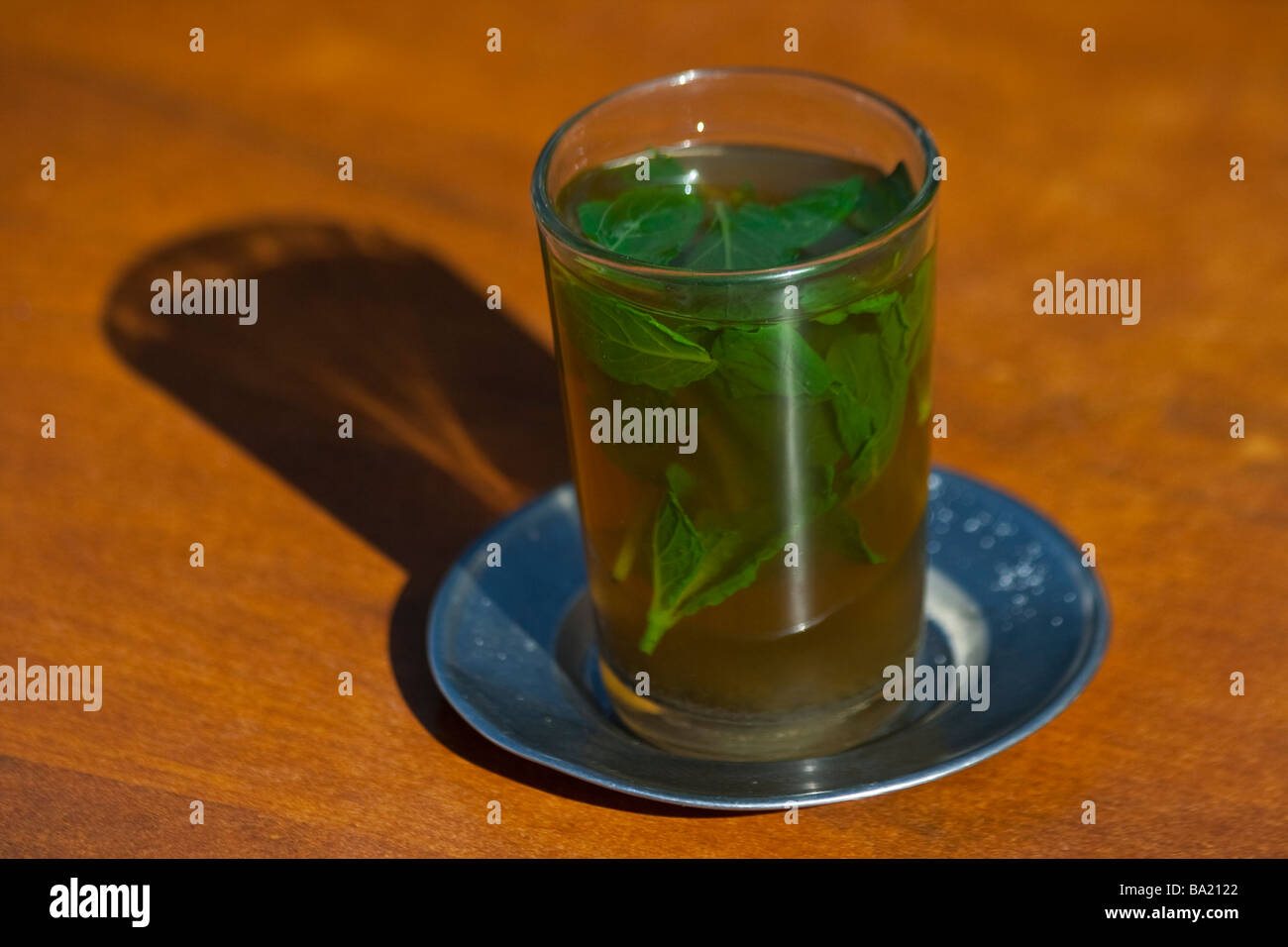 Mint Tea in Moulay Idriss Morocco Stock Photo