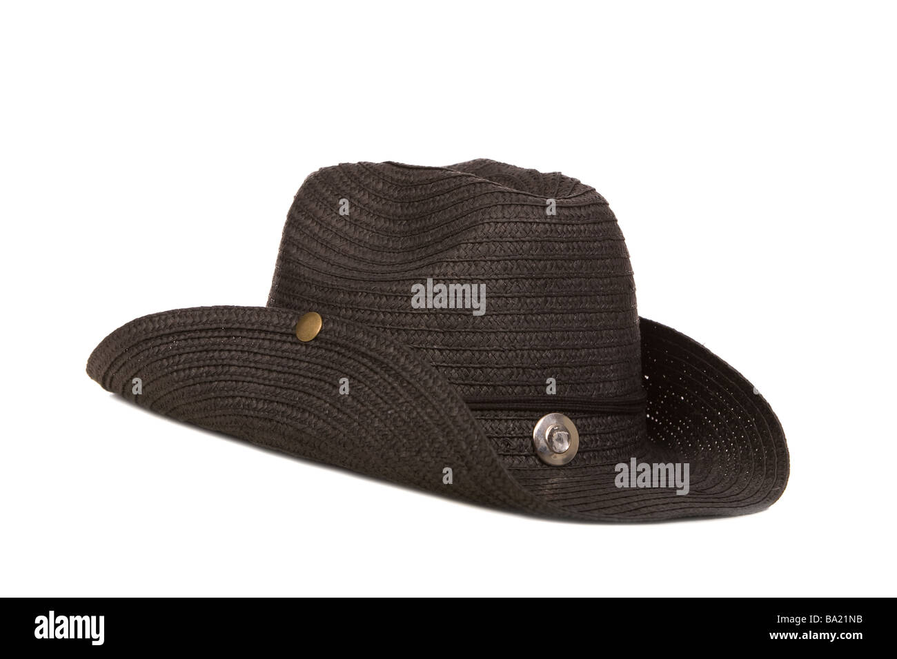 black hat isolated on a white background Stock Photo - Alamy