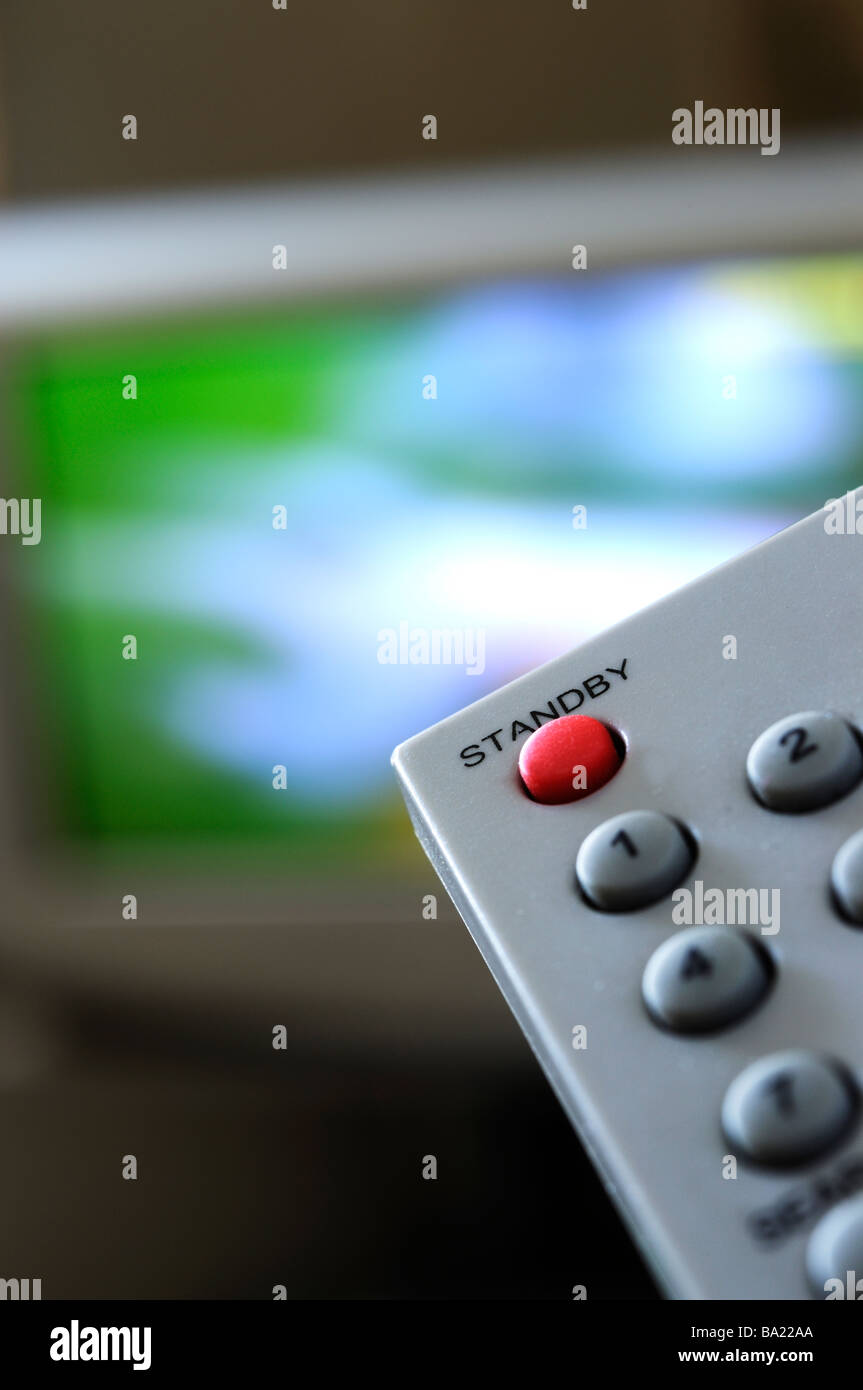 Television remote and standby button Stock Photo Alamy