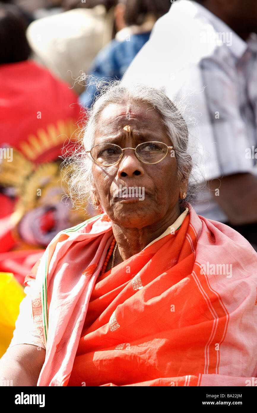 Sri Lankan old woman Stock Photo