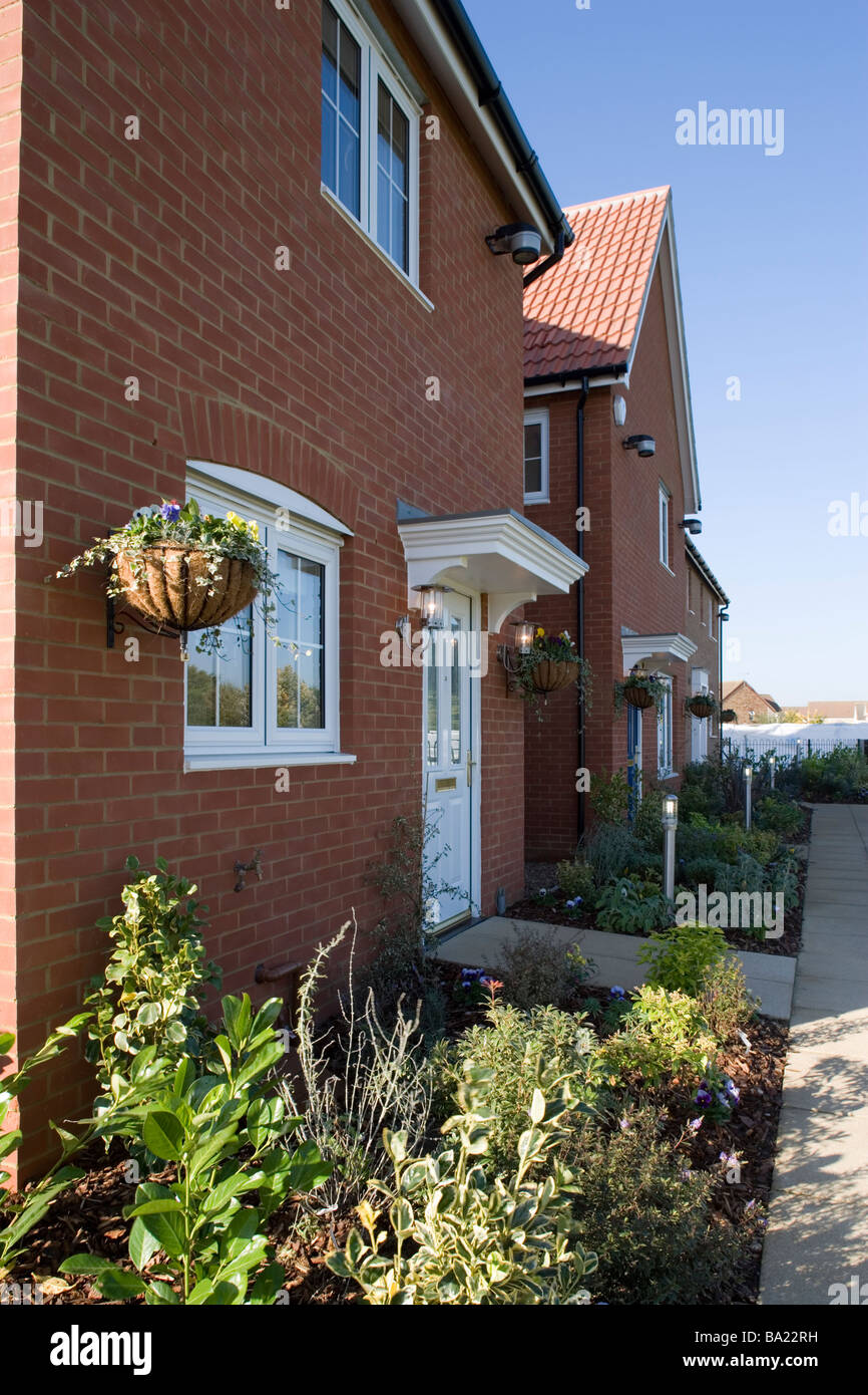 Front elevation Modern detached house Essex England Stock Photo