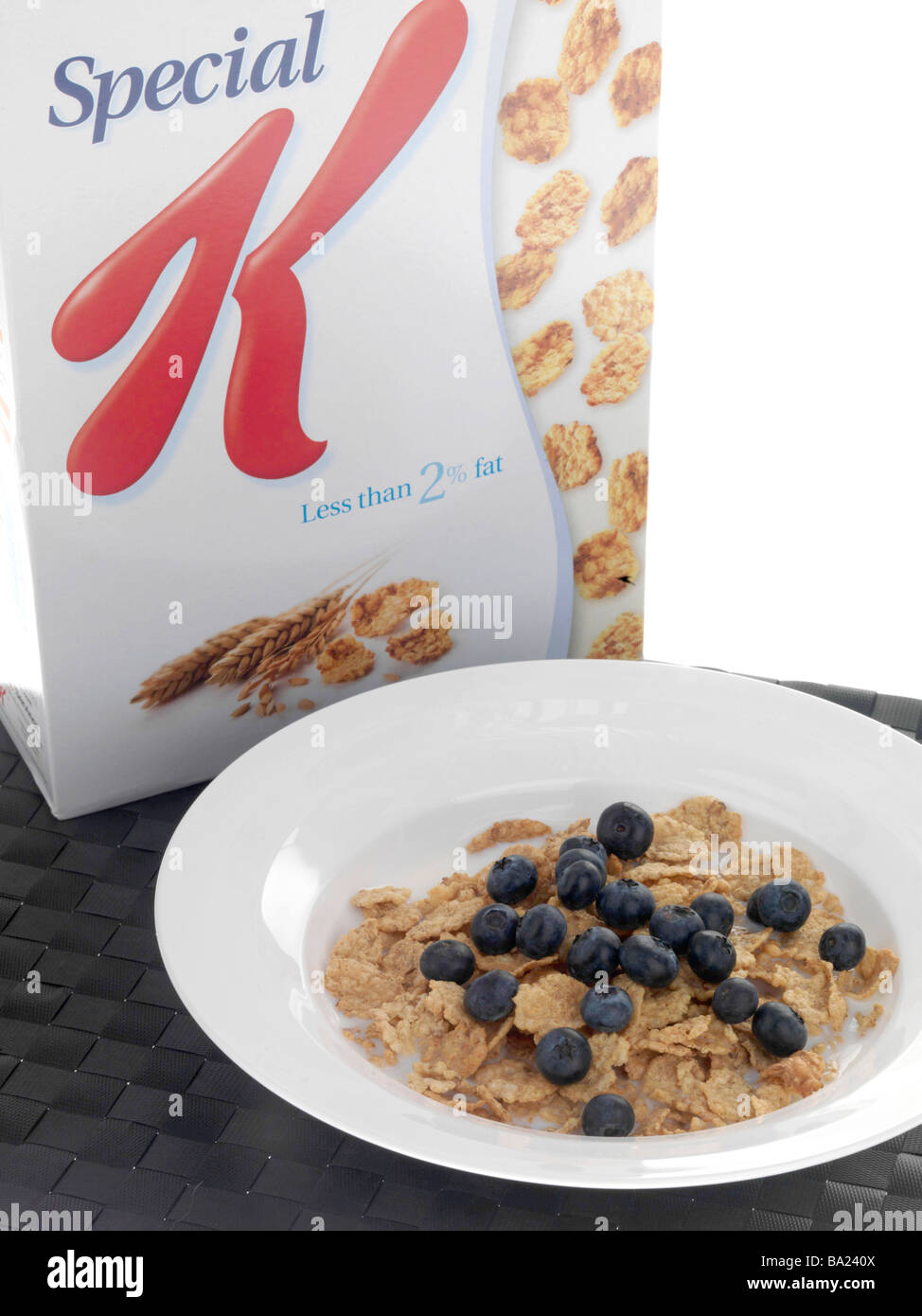 Breakfast Cereal with Blueberries Stock Photo