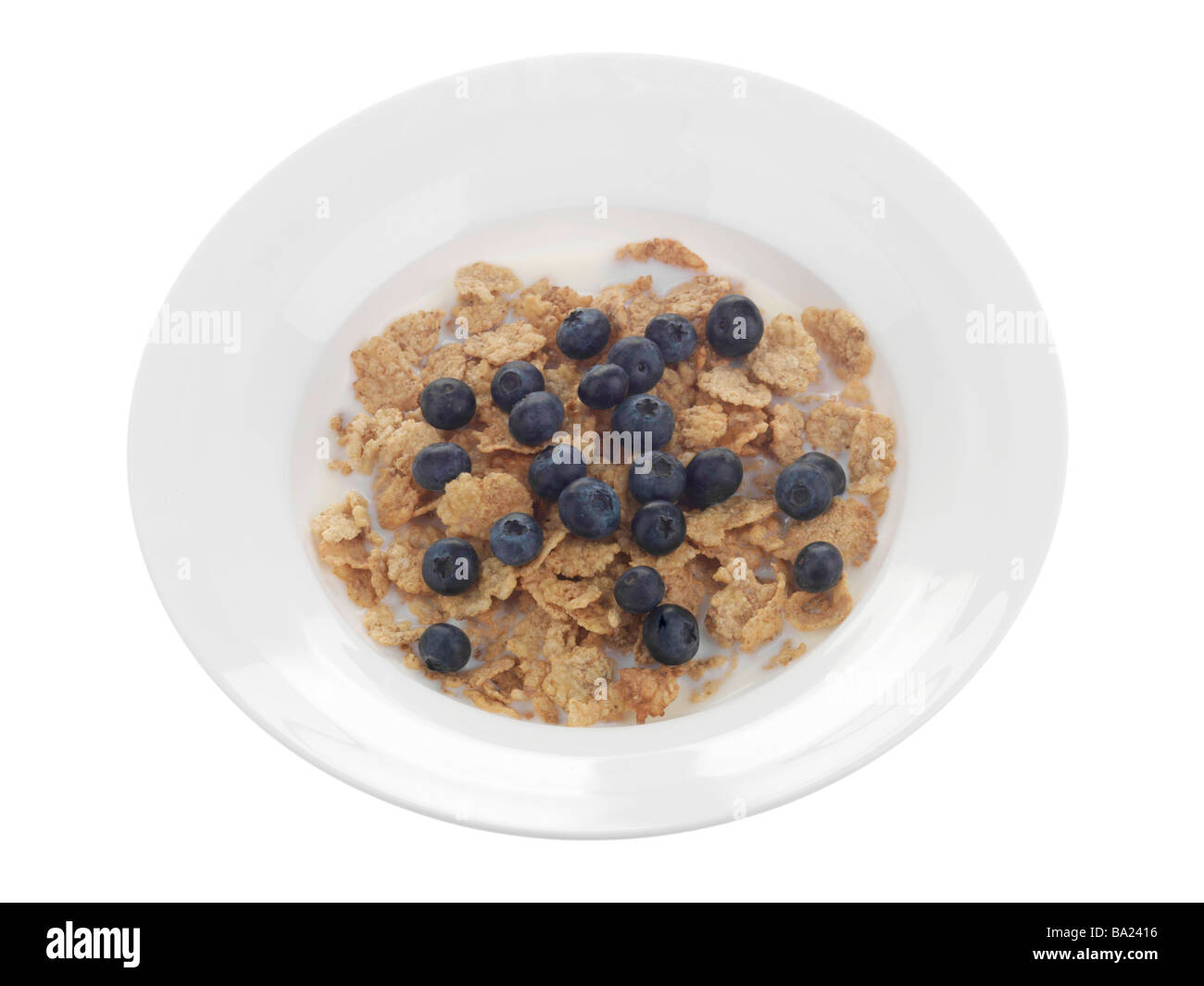 Breakfast Cereal with Blueberries Stock Photo