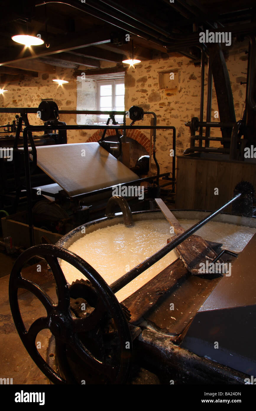 The interior of the Moulin du Got a traditional paper making mill in