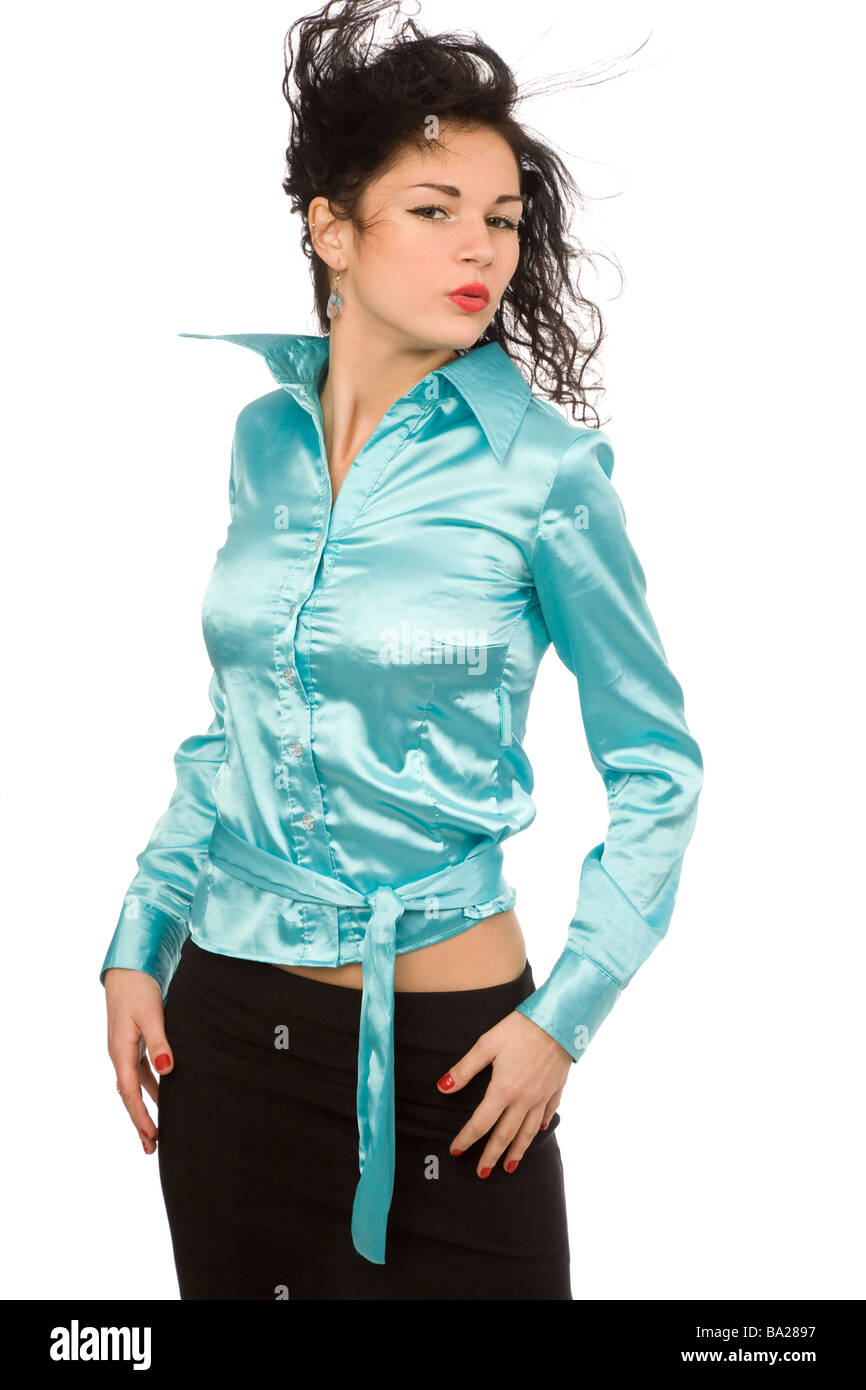Pretty woman portrait beauty makeup Cut Out Stock Images & Pictures - Alamy
