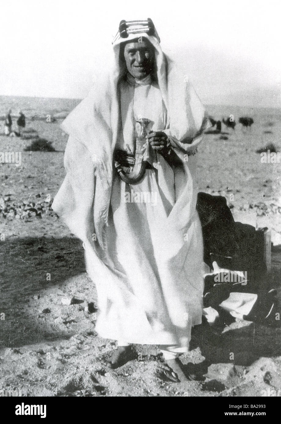 24 x 36 1888-1935 TE Lawrence Nbritish Archaeologist Soldier And Writer Oil Over A Photograph ND Poster Print by