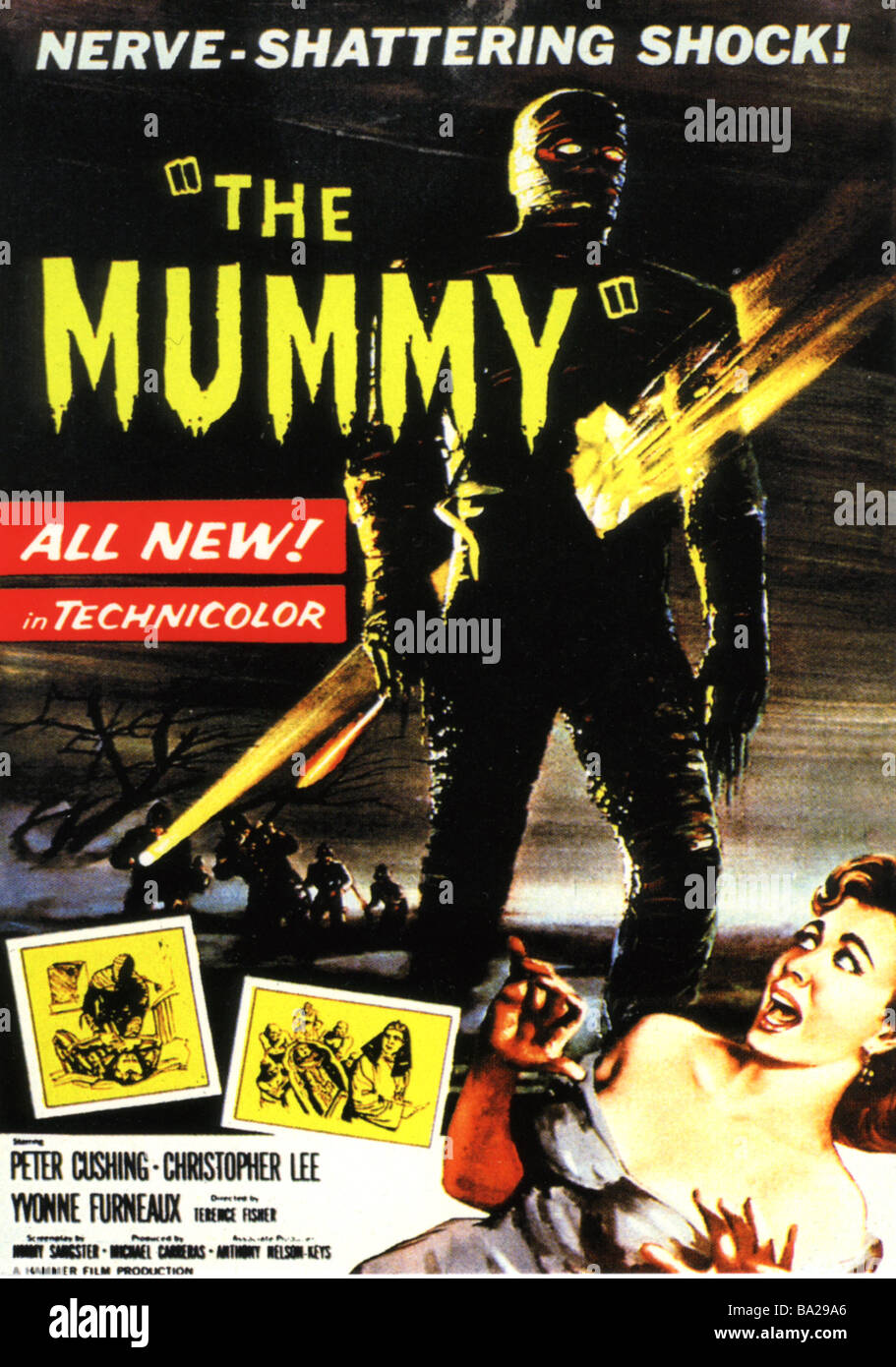 THE MUMMY Poster for 1959 Hammer film with Peter Cushing and Christopher Lee Stock Photo